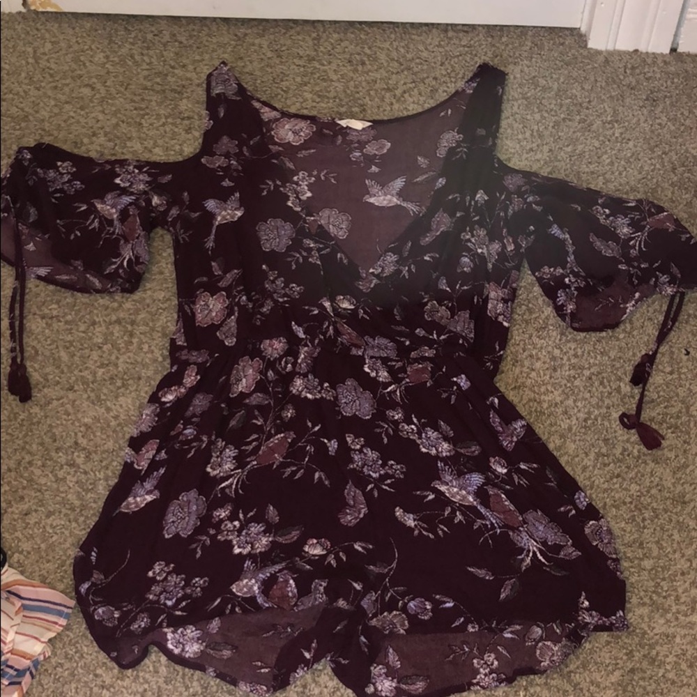 Purple and white romper from Aeropostale